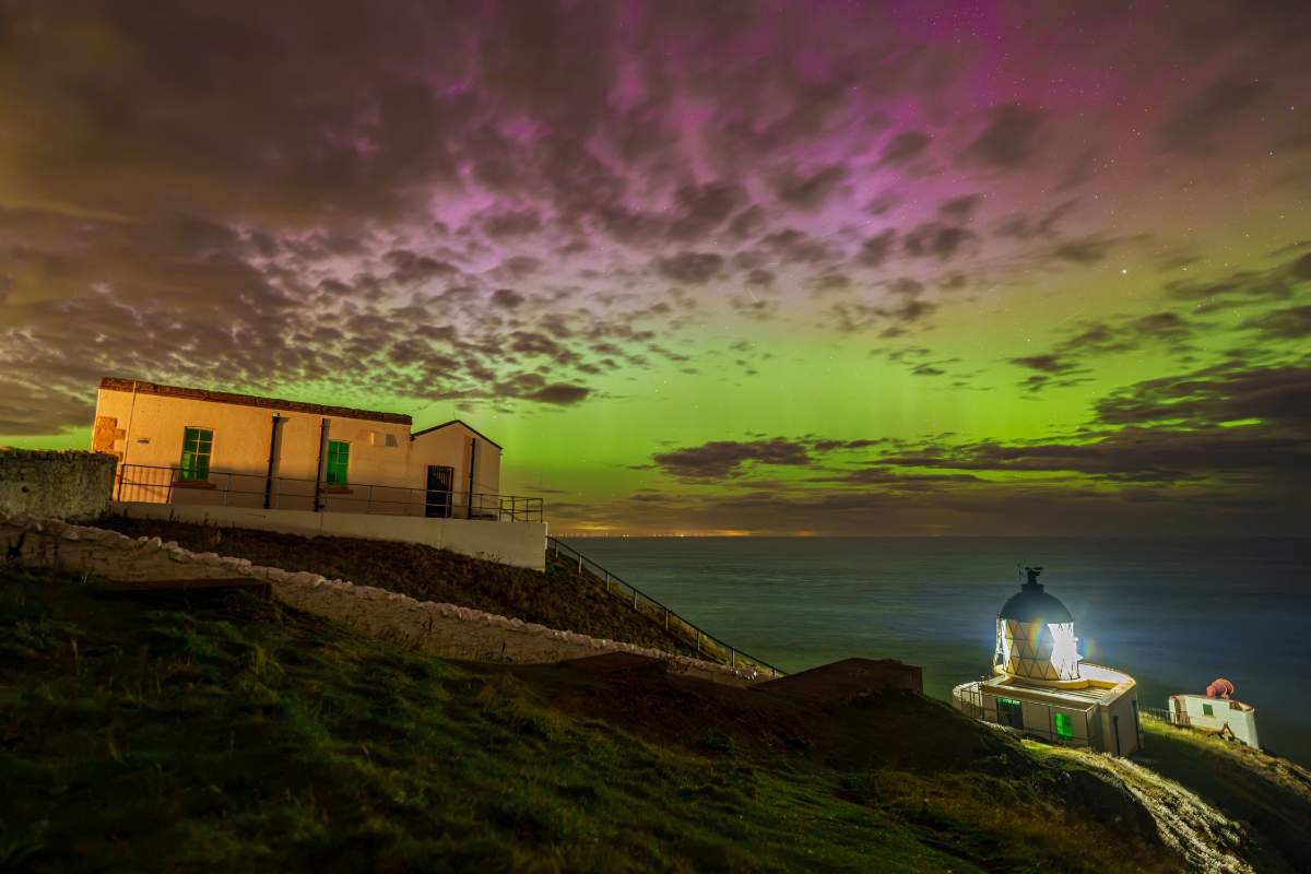 Aurora Over St Abbs Lighthouse